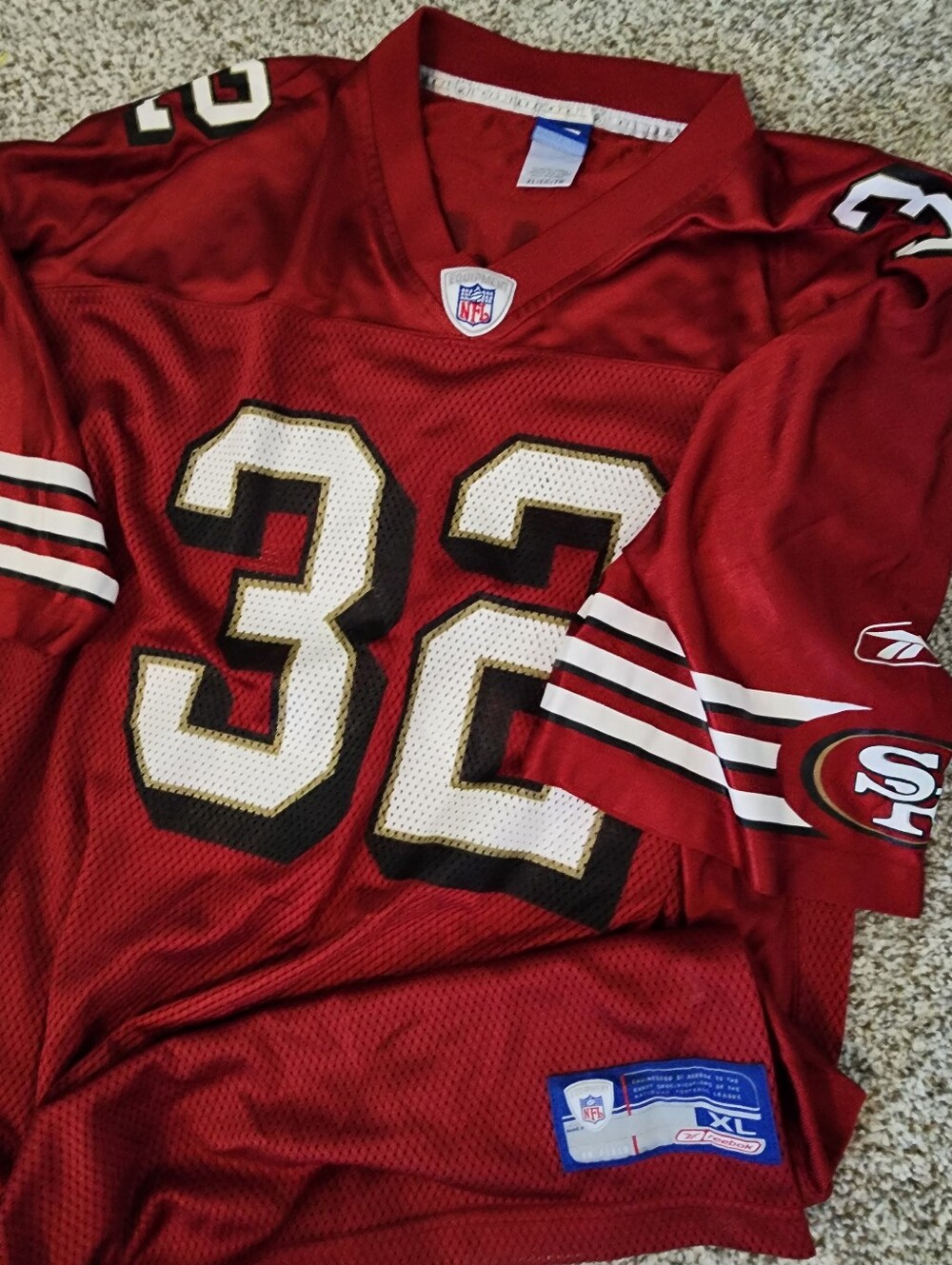 Vintage Reebok San Francisco 49ers Kevan Barlow #32 Jersey Red Men's XL Y2K NFL